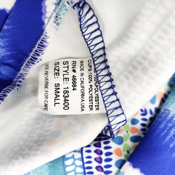 Title Nine Chevron Swim Dress With Cross-Back Design & Ruched Front Small Size - Picture 6 of 8